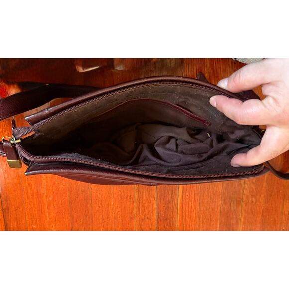 Vintage 70’s Etienne Aigner Oxblood Mahagony Brown Leather Bag Crossbody Purse - Picture 7 of 7